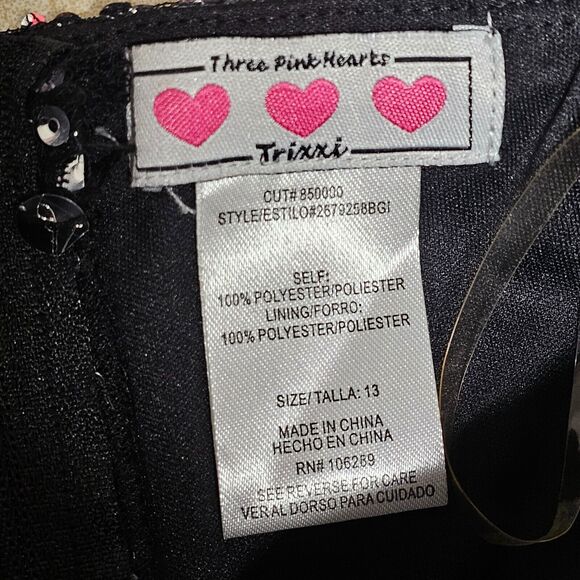 Vintage Trixxi Womens Sequin Dress Size 13 Sweetheart Neck Y2K Whimsigoth HOCO - Picture 6 of 7